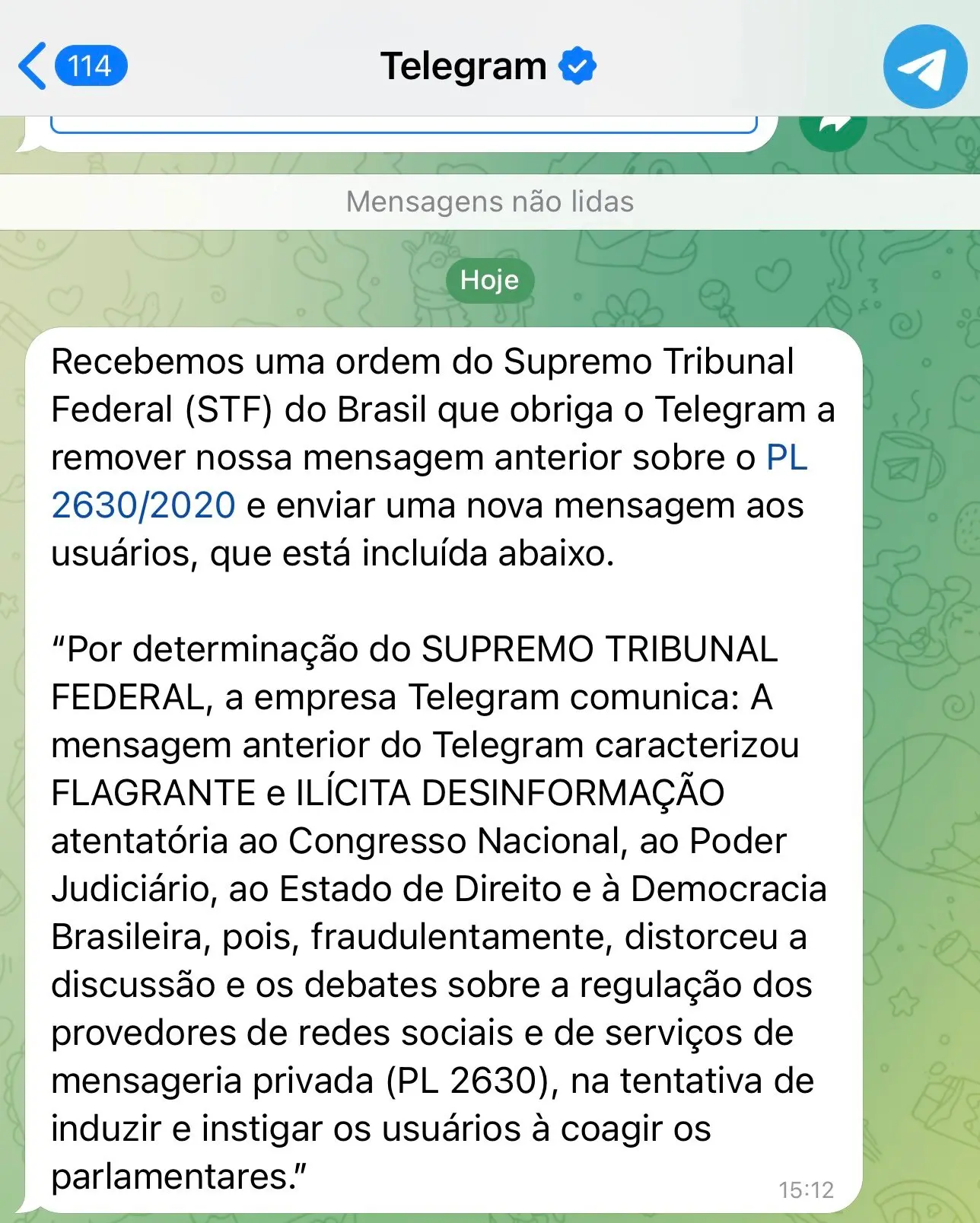 Print do Telegram