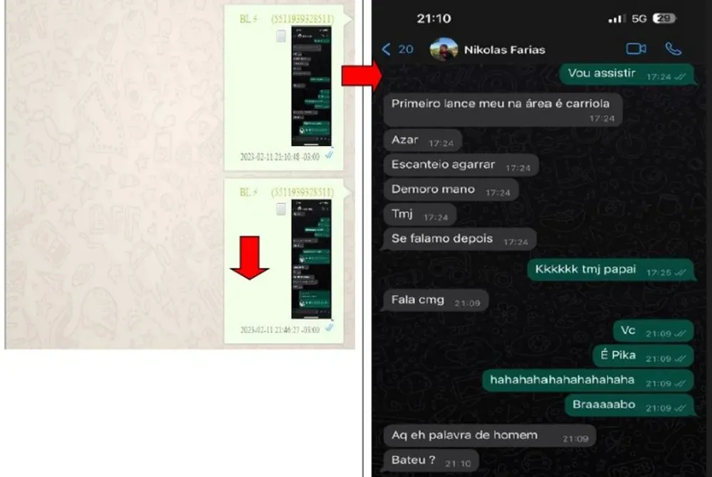 Print de conversa de Nikolas com o apostador.