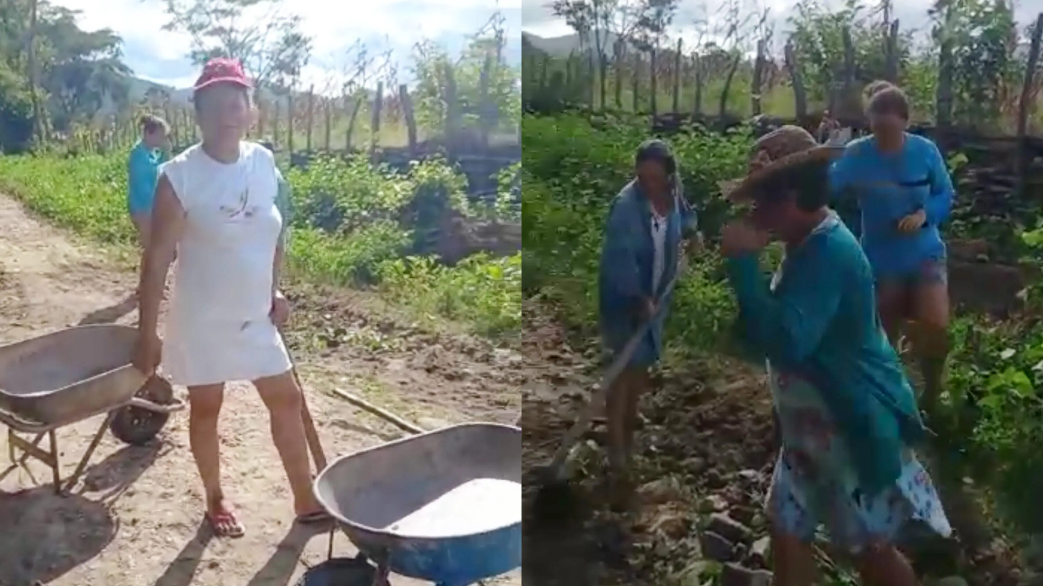 Mães usaram pás e enxadas para poder limpar via e tapar buracos