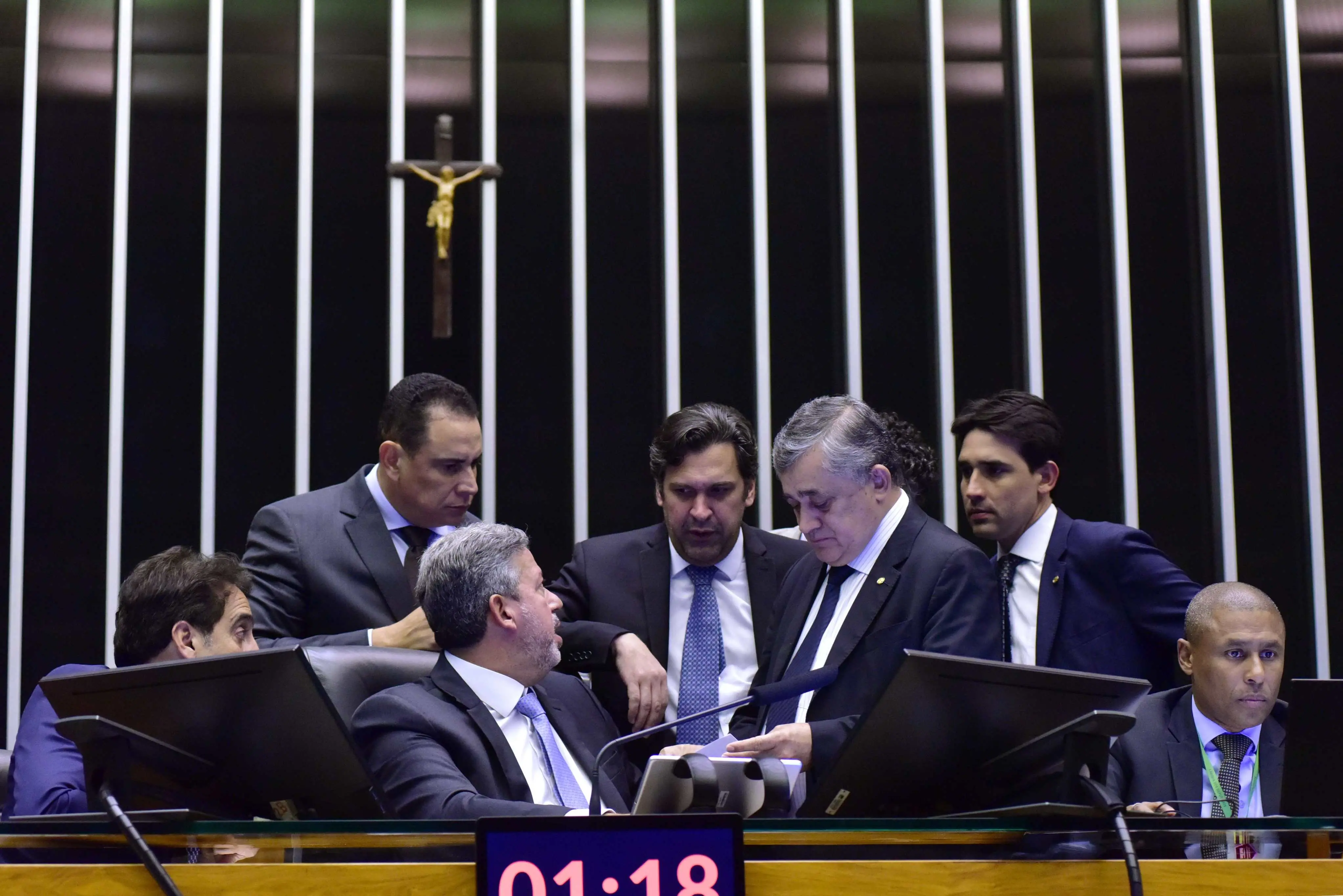 Lira e Guimarães no plenário da Câmara dos Deputados