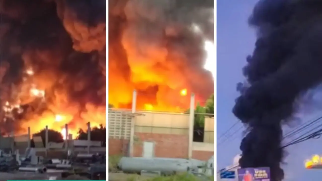 Incêndio em fábrica de Maracanaú no dia 1 de junho de 2023