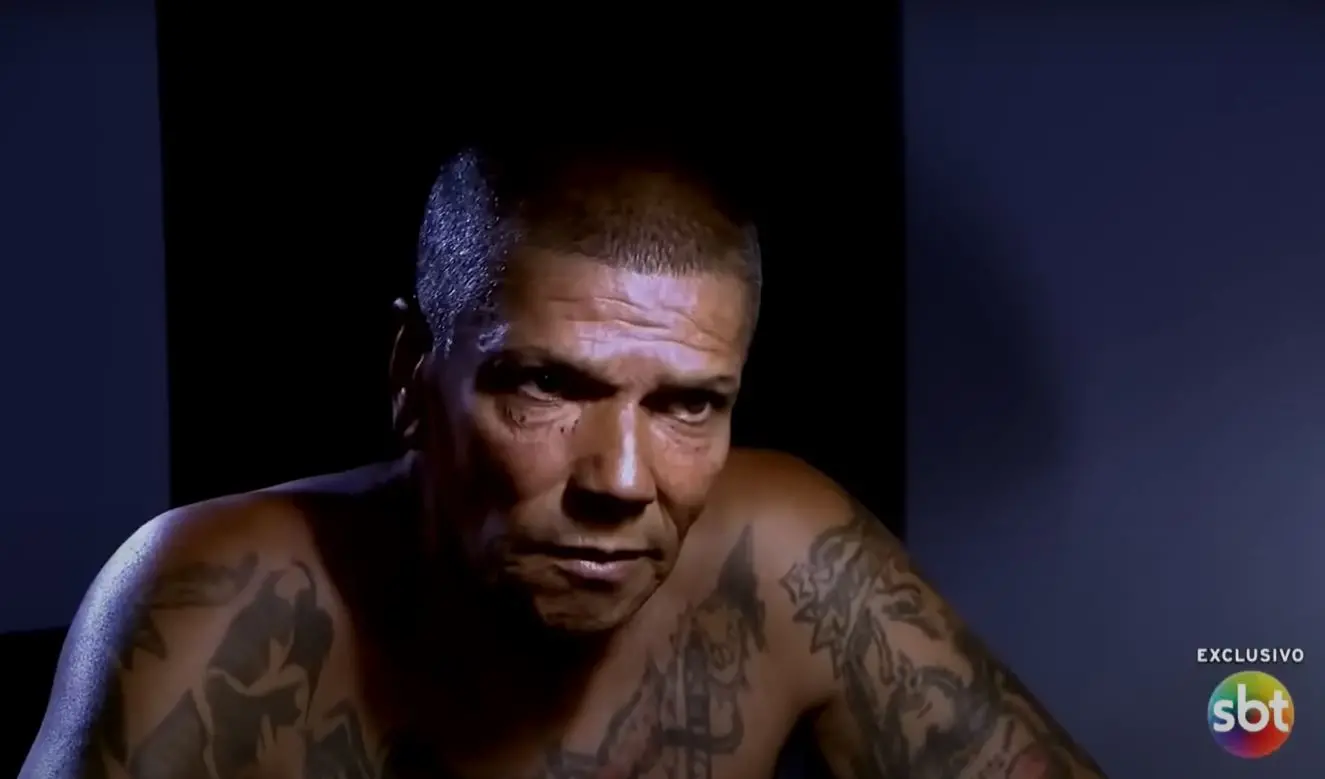 Pedrinho Matador durante entrevista ao sbt