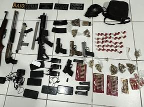 Armas, celulares e drogas apreendidos em ação policial