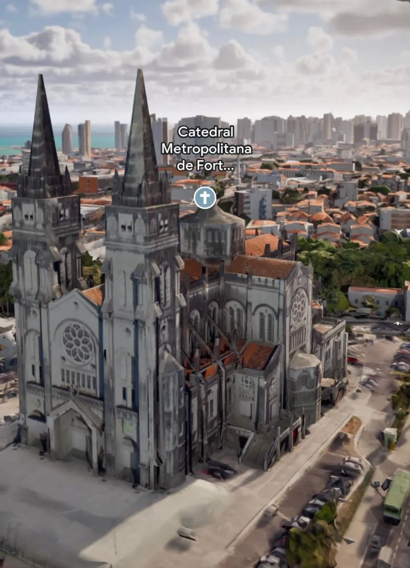 Catedral Metropolitana é um dos pontos turísticos de Fortaleza com imagens em 3D
