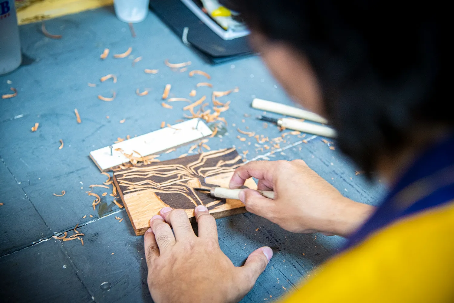 Oficina de técnicas de gravura da Escola de Artes e Ofícios