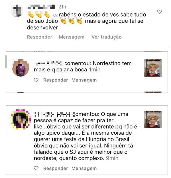 comentários xenofóbicos