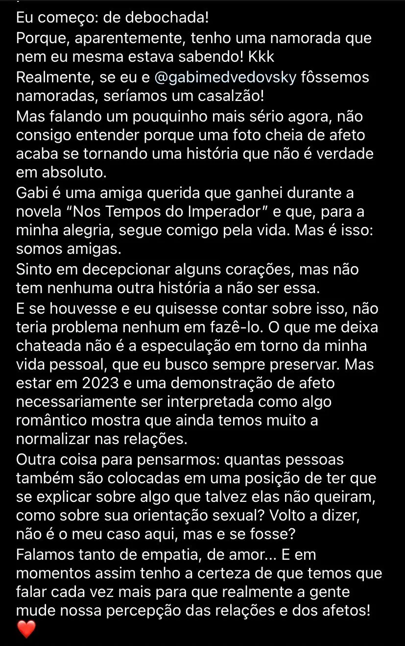 Publicação feita por Mariana Ximenes no Instagram