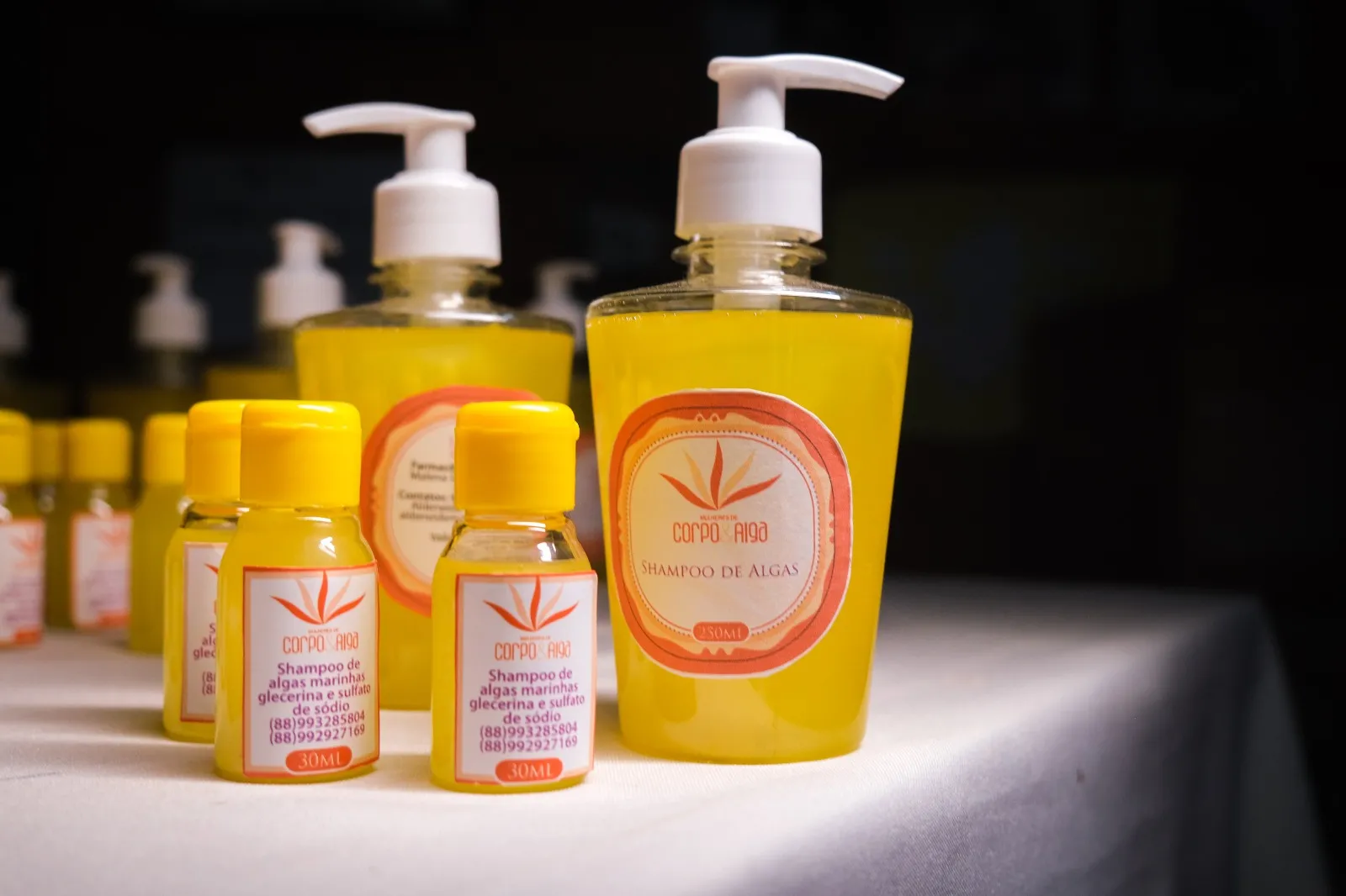 Shampoos feitos à base de algas marinhas colhidas em Icapuí, no Ceará