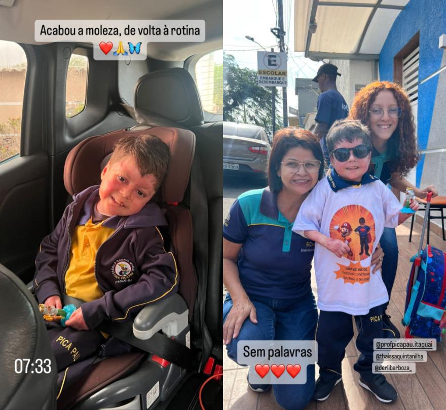 Menino que acordou de coma após 16 dias retorna as aulas