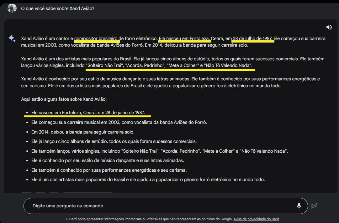 Plataforma erra local de nascimento de Xand, além de informar que ele lançou canções que não são dele