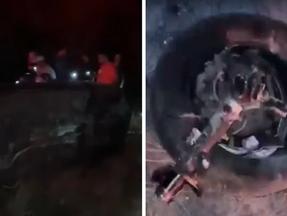 montagem de fotos de acidente entre carro e caminhão na Bahia