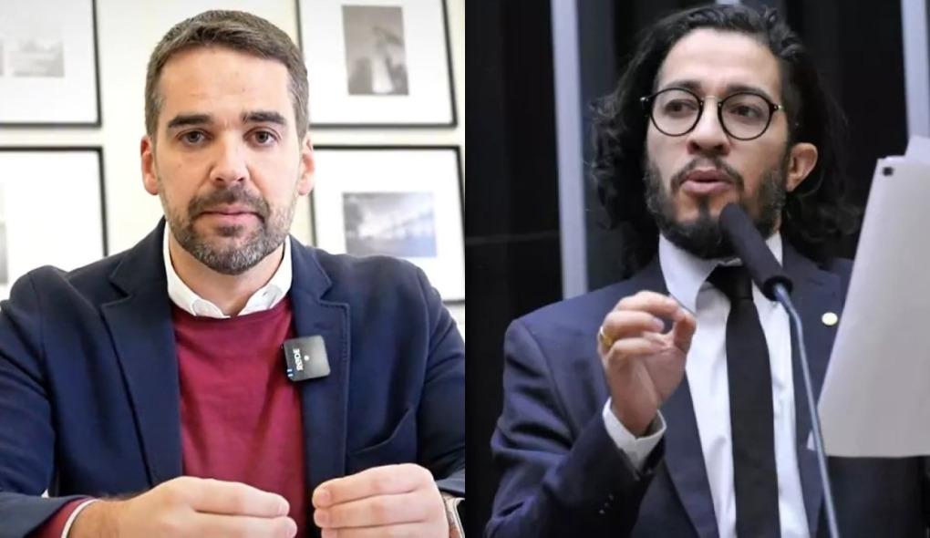 Montagem de fotos do governador do Rio Grande do Sul, Eduardo Leite, e o ex-deputado federal Jean Wyllys