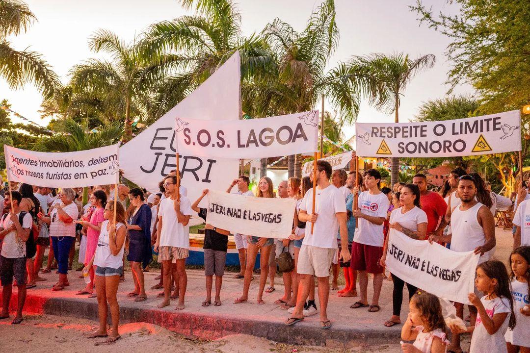 Manifestantes em Jericoacoara