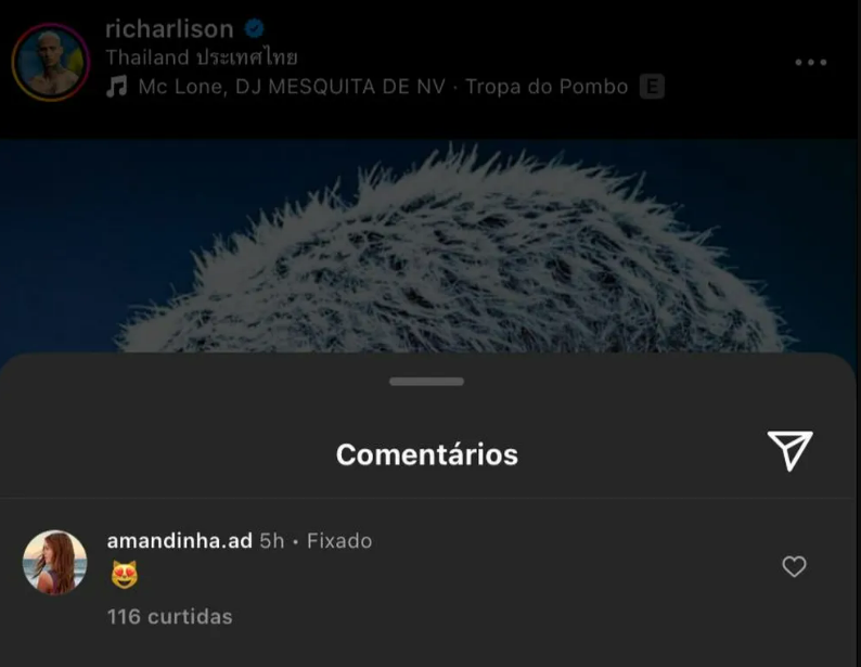 comentário de amanda em foto richarlison