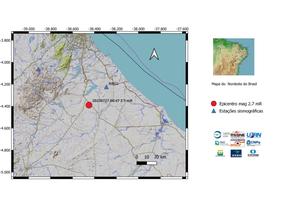 Mapa interativo com registro de tremor de terra