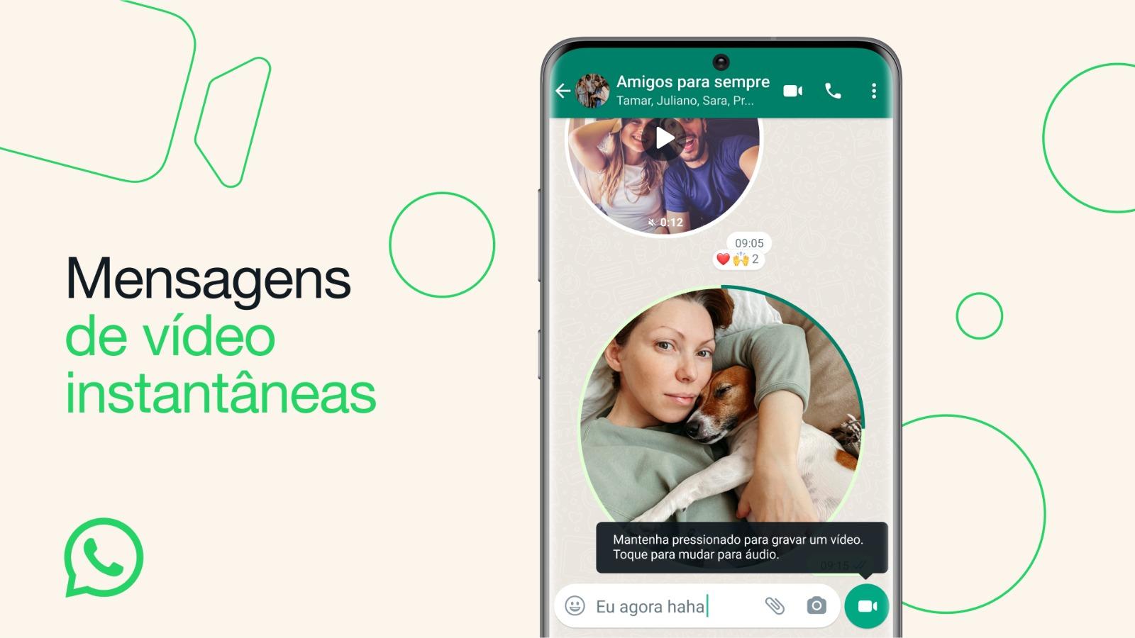 Imagem meramente ilustrativa do WhatsApp mostra como vídeos serão enviados