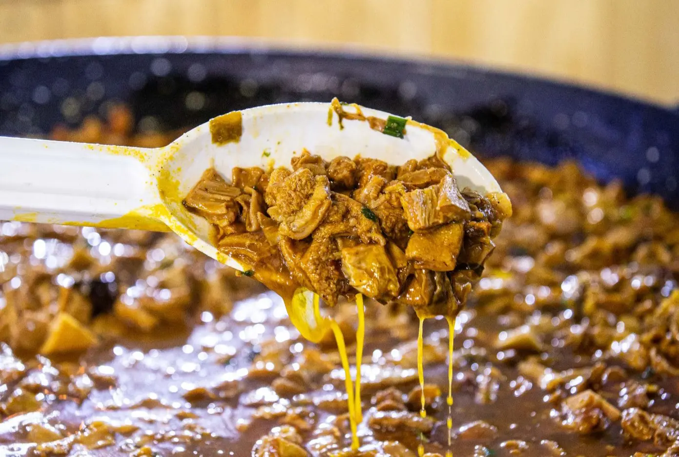 Colher com porção de panelada