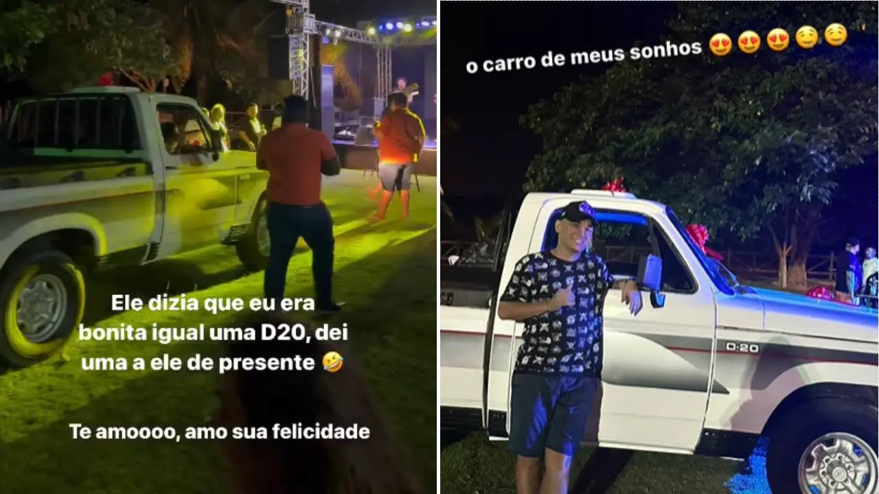 Em stories, Ary Mirelle e João Gomes compartilham carro dado de presente por ela ao cantor