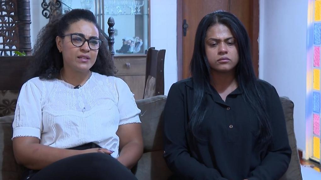 Irmãs de jovem estuprada após ser abandonada desacordada por motorista de aplicativo em Belo Horizonte, Minas Gerais, Késsia e Kelly Rodrigues em entrevista exibida pelo Fantástico em 6 de julho de 2023