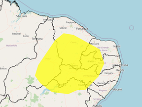 Inmet emite alerta amarelo para vendaval no interior do Ceará