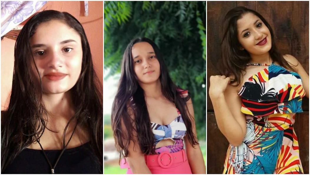 Cícera Viviane Gregório de Freitas, Maria Camila Dias da Silva e Emanuela Saturnino de Freitas Costa, vítimas de acidente de moto em Granjeiro