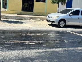 Asfalto derrete após Santa Quitéria registra altas temperaturas no Interior do Ceará