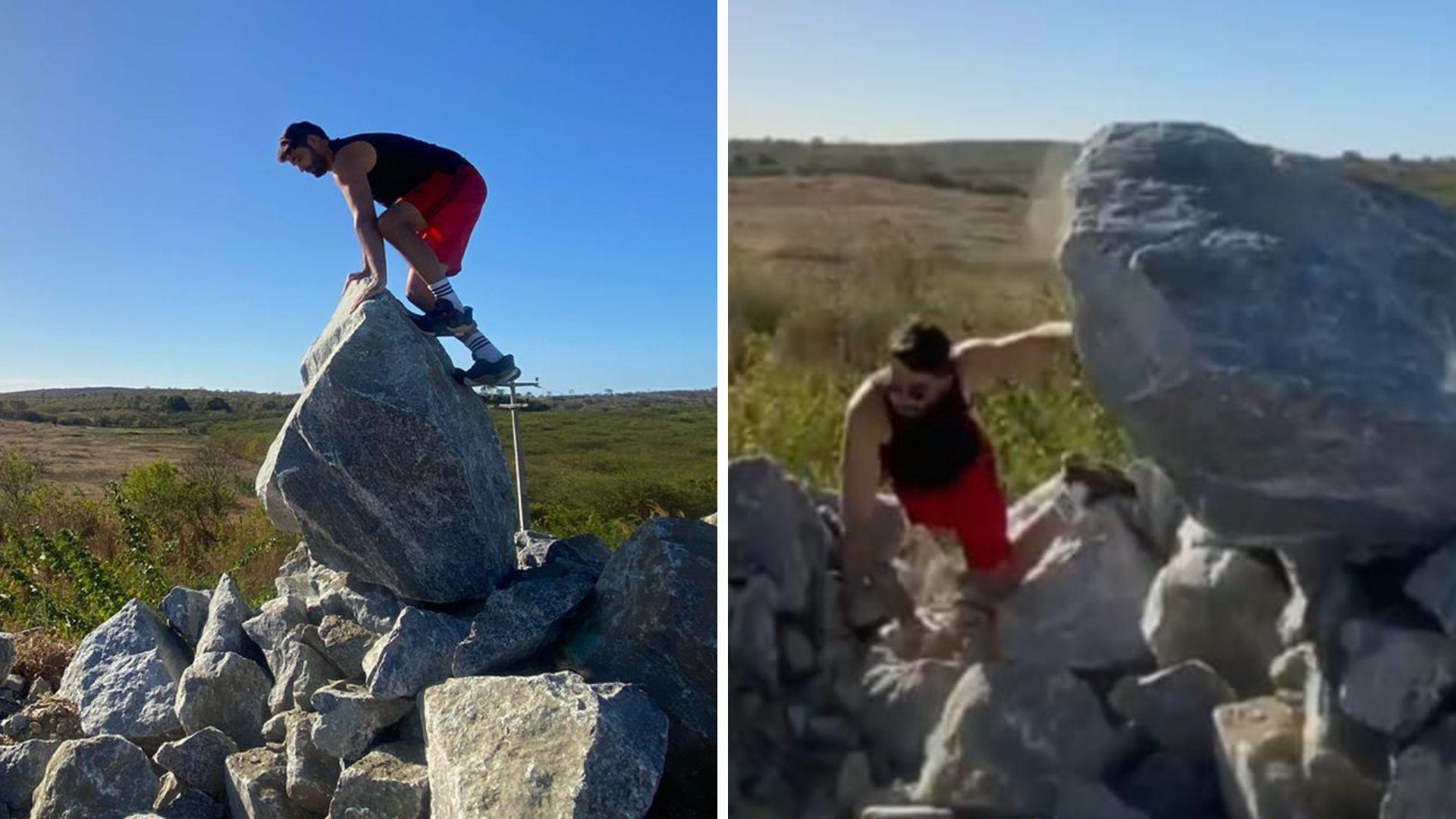 Homem é atingido por pedra ao tentar tirar foto, em Cedro, no interior do Ceará