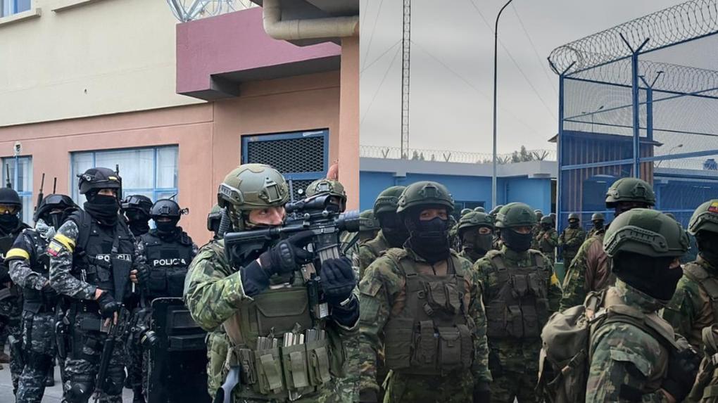 Centenas de soldados e policiais realizaram uma operação de busca por armas, munições e explosivos em uma prisão na cidade andina de Latacunga
