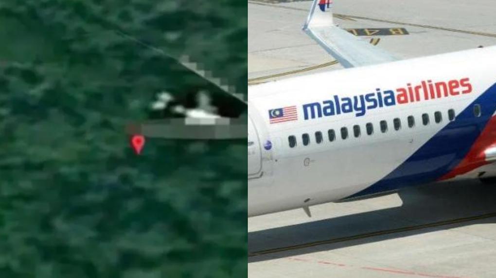 ponto onde o avião da malaysia airlines teria sido achado ao lado de um avião da companhia aérea
