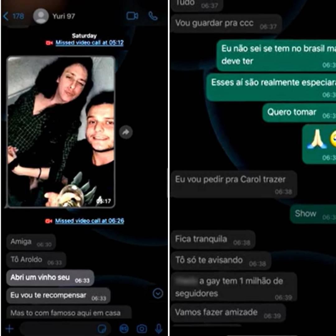 Mensagens de Yuri de Moura Alexandre enviadas à Karina de Assis Carvalho