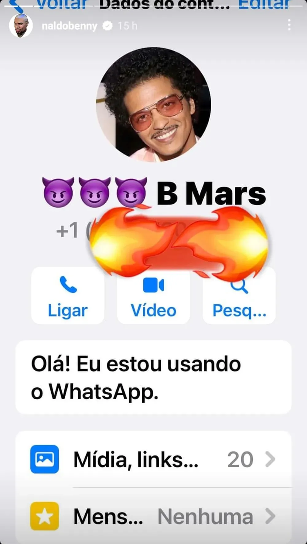 Print postado por Naldo em rede social