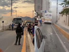 Imagens de incêndio em ônibus em Sobral nesta terça-feira (13)