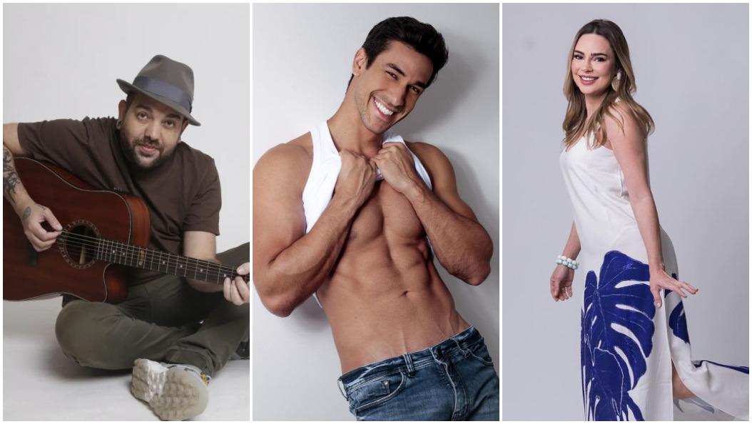 fotos de Sander Mecca, Henrique Martins e Rachel Sheherazade, participantes confirmados em a fazenda 15