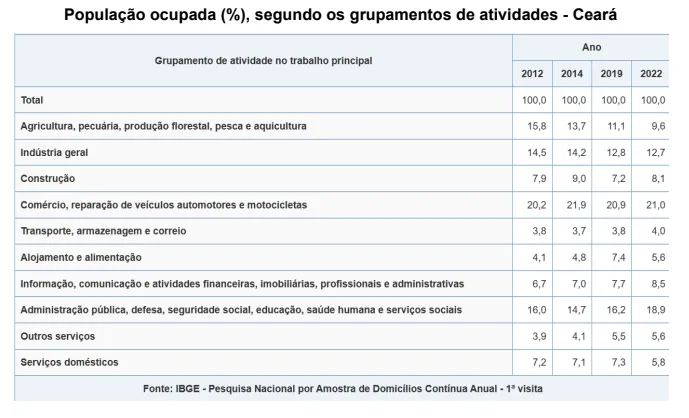 O comércio foi o setor que mais empregou em 2022
