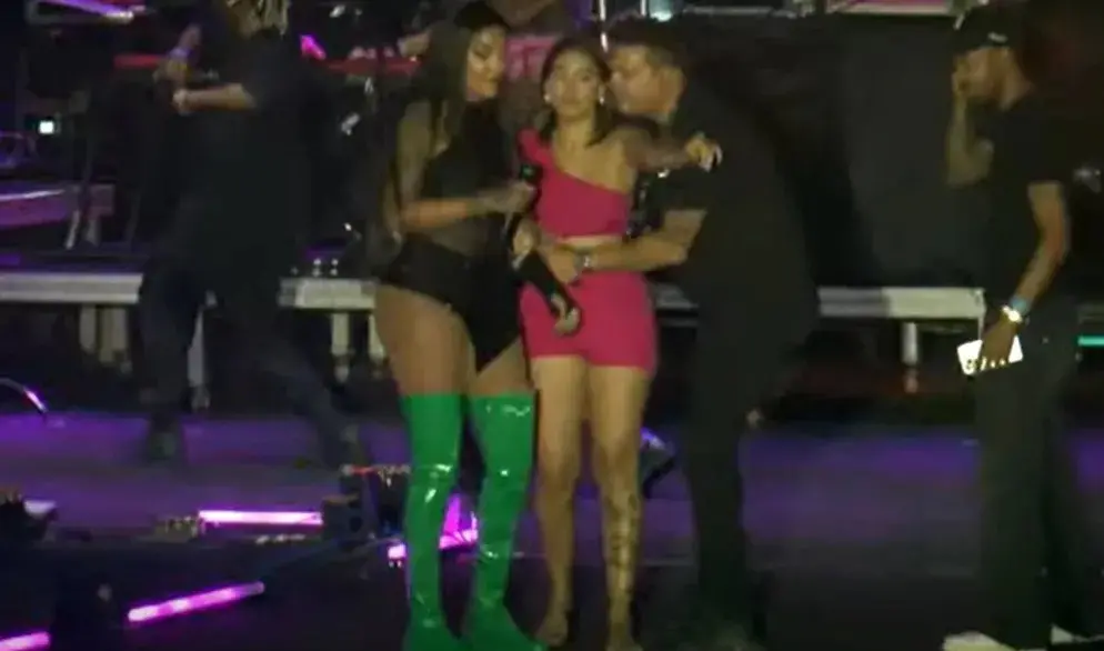 Ludmilla durante Salvador Fest sendo interrompida por fã durante show