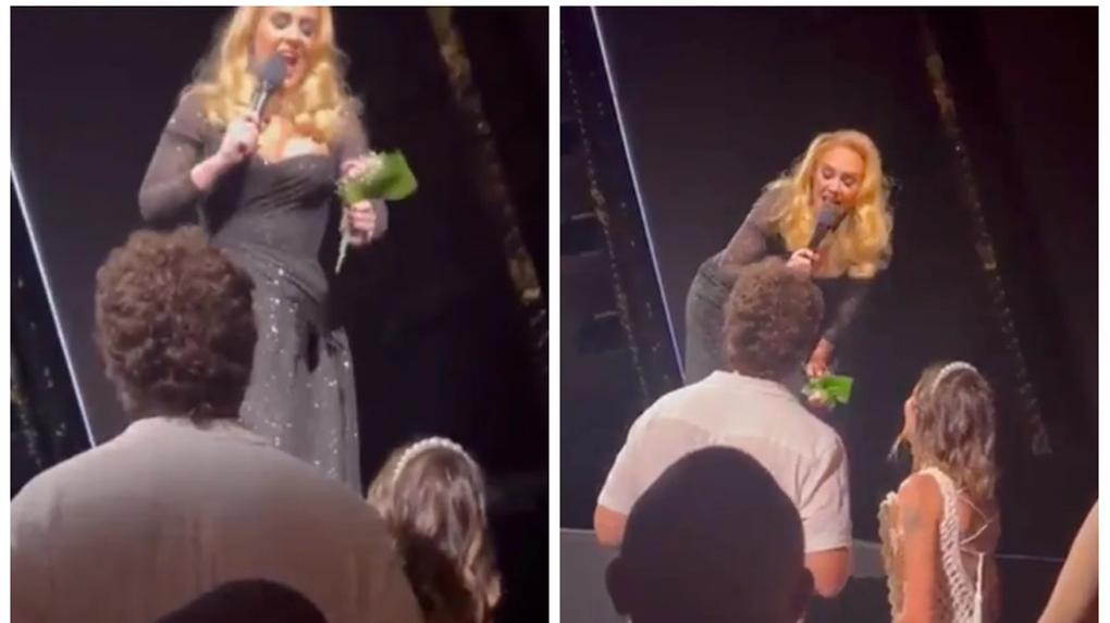 Agora sim já pode casar (literalmente)! 🗣️ Em Las Vegas, um casal de  brasileiros convidou a Adele para ser a “madrinha de casamento”.  Carismática do jeito que é, óbvio que a cantora