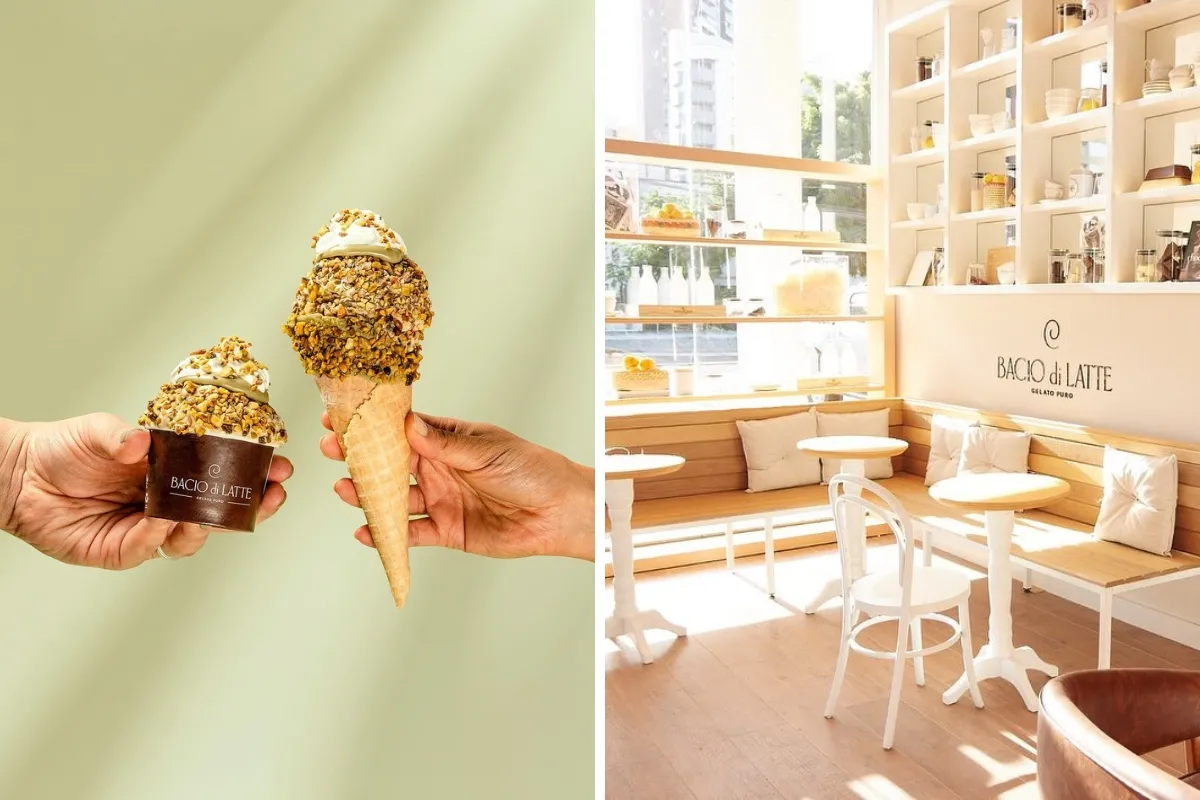 A gelateria Bacio di Latte conta com 22 sabores de gelato artesanal
