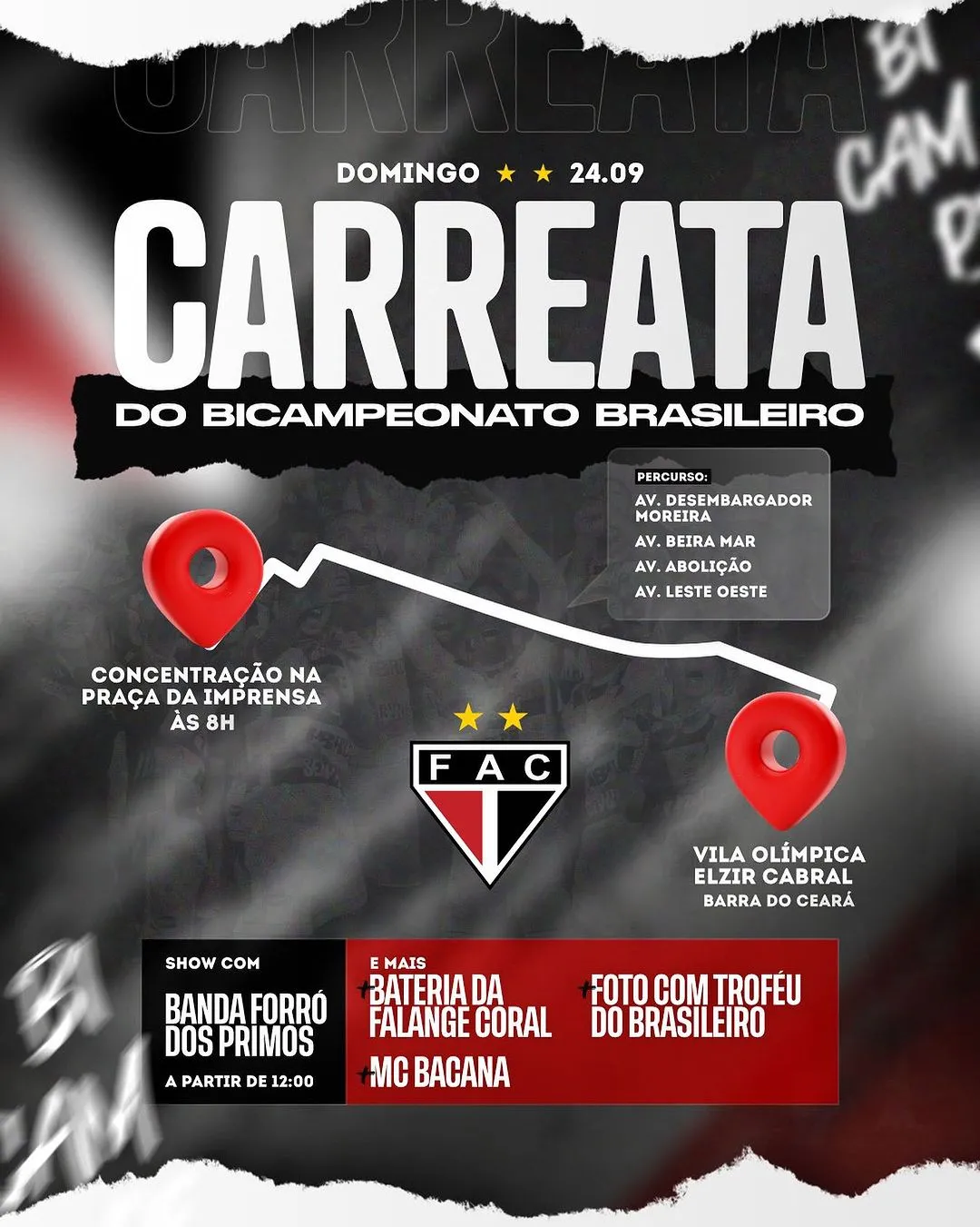 Ferroviário vai realizar carreata para comemorar bicampeonato brasileiro.
