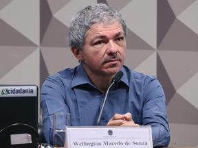 Wellington Macedo de Souza, em depoimento à CPMI de 8 de janeiro no dia 21 de setembro de 2021. Cearense escolheu permanecer em silêncio durante oitiva