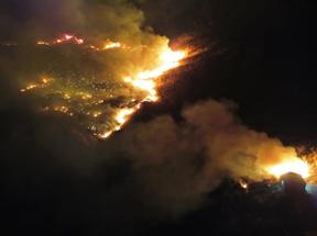 Imagens aéres do incêndio que atingiu a Serra de Cariús