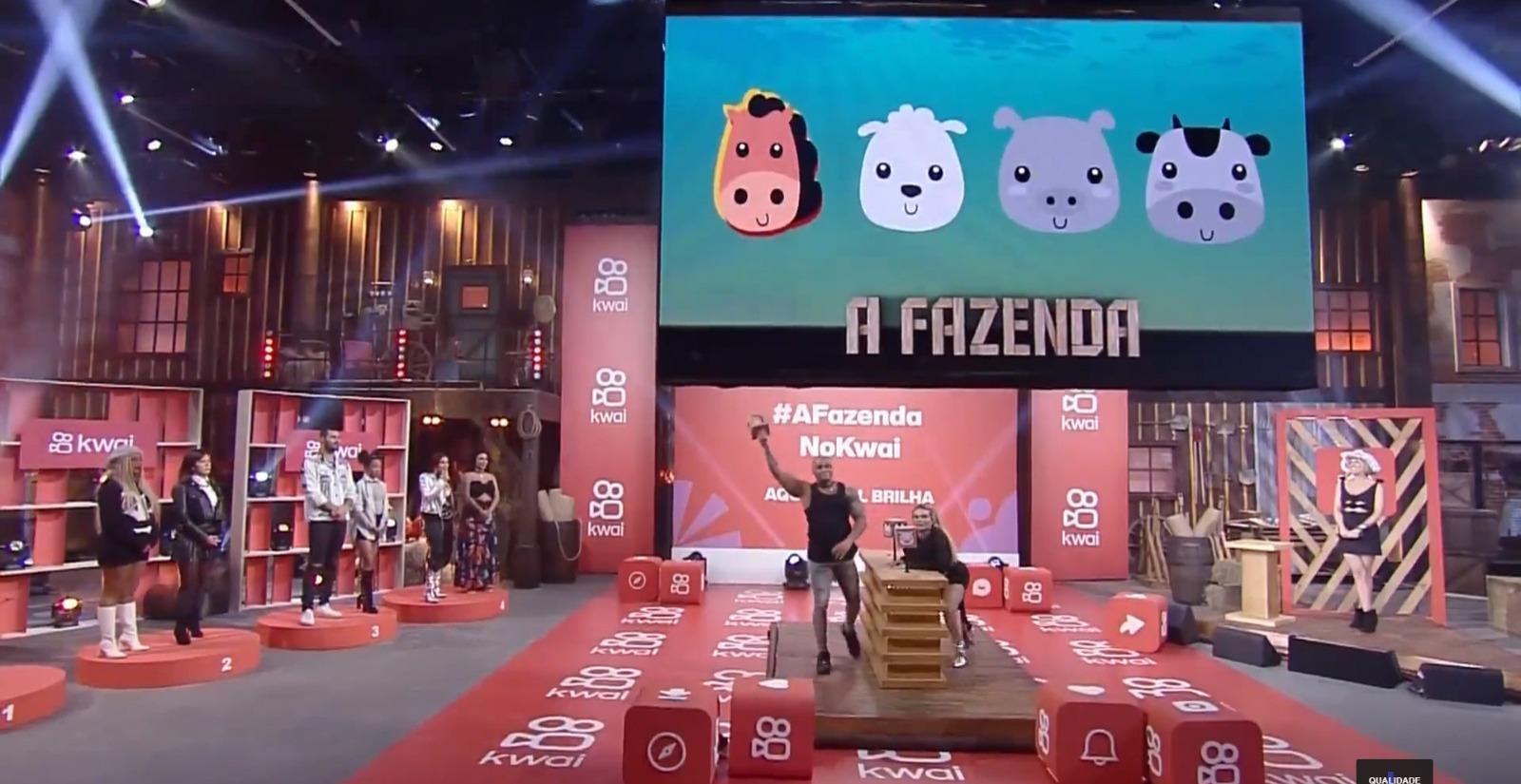 cena de prova feita em a fazenda, que começa 22h30 na record