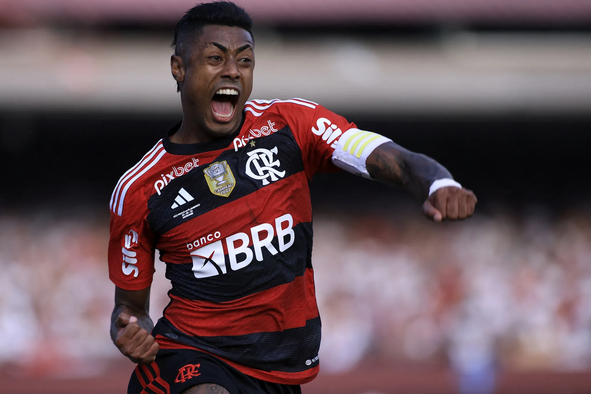 Bruno Henrique abriu o placar no Morumbi.