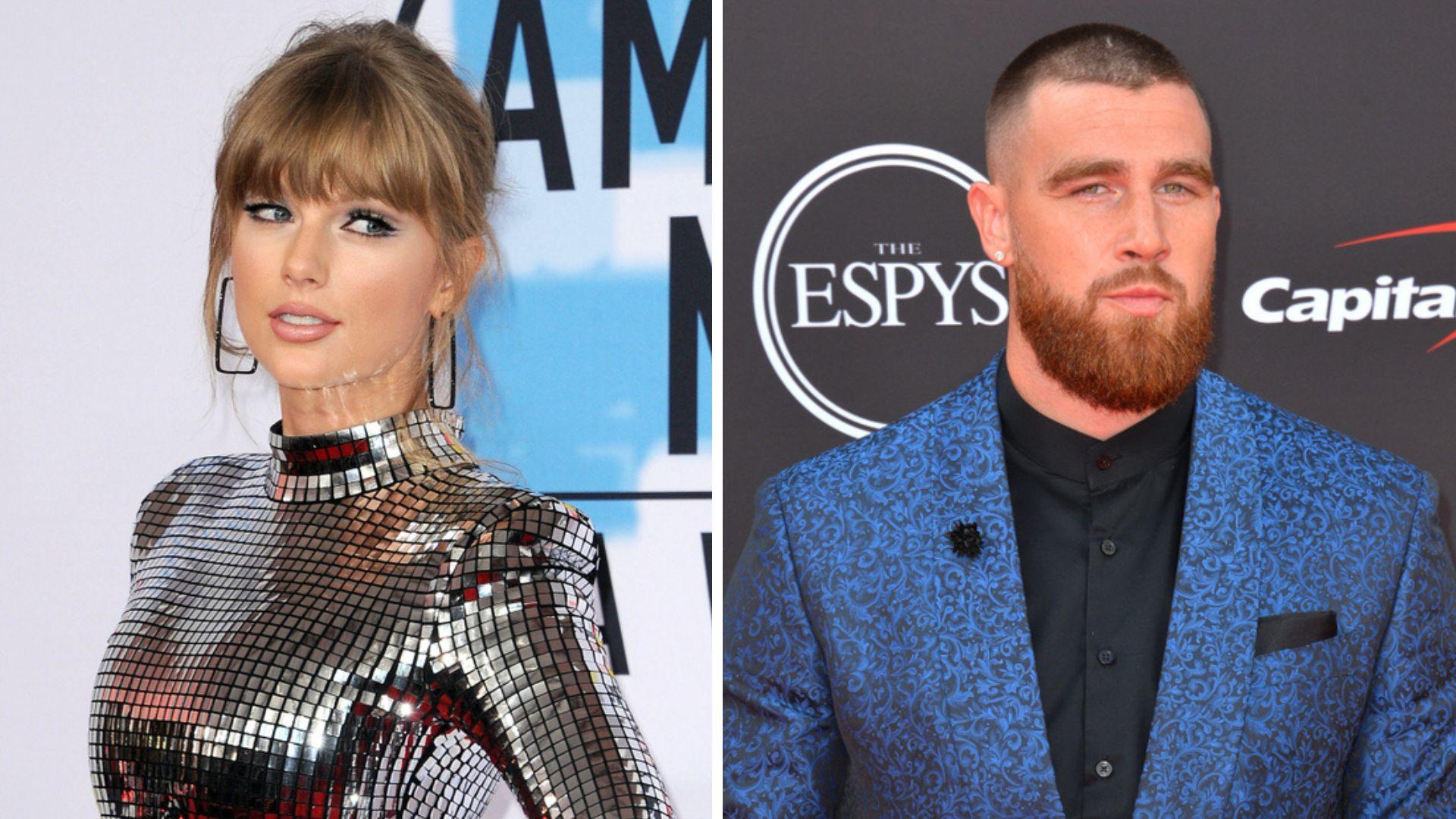 Taylor Swift e Travis Kelce em jogo