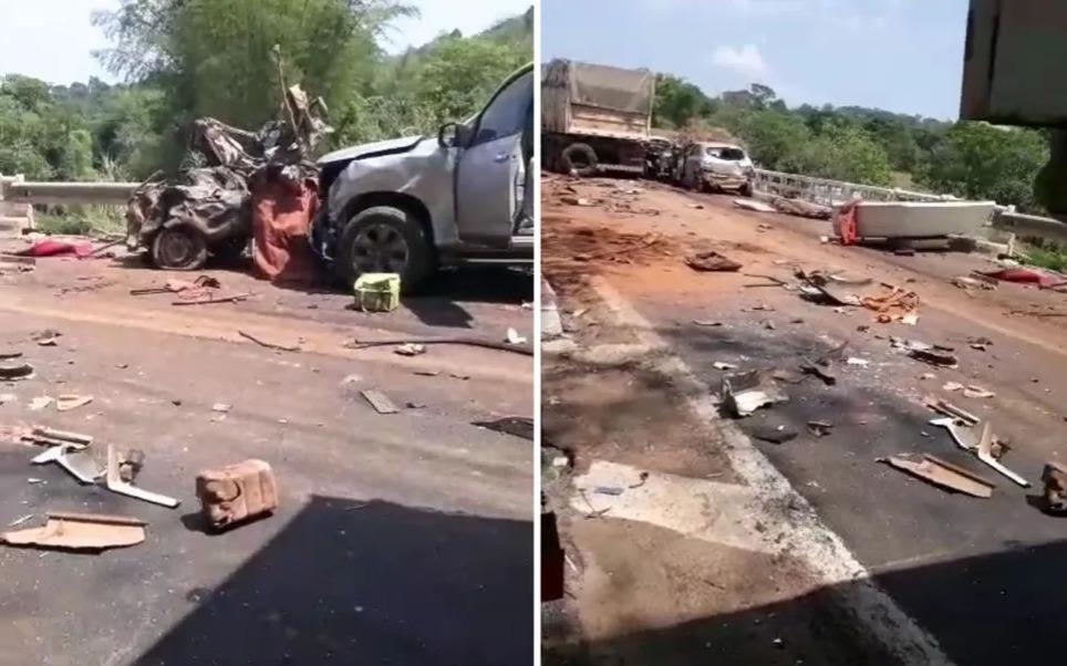 acidente com vários veículos em goiás