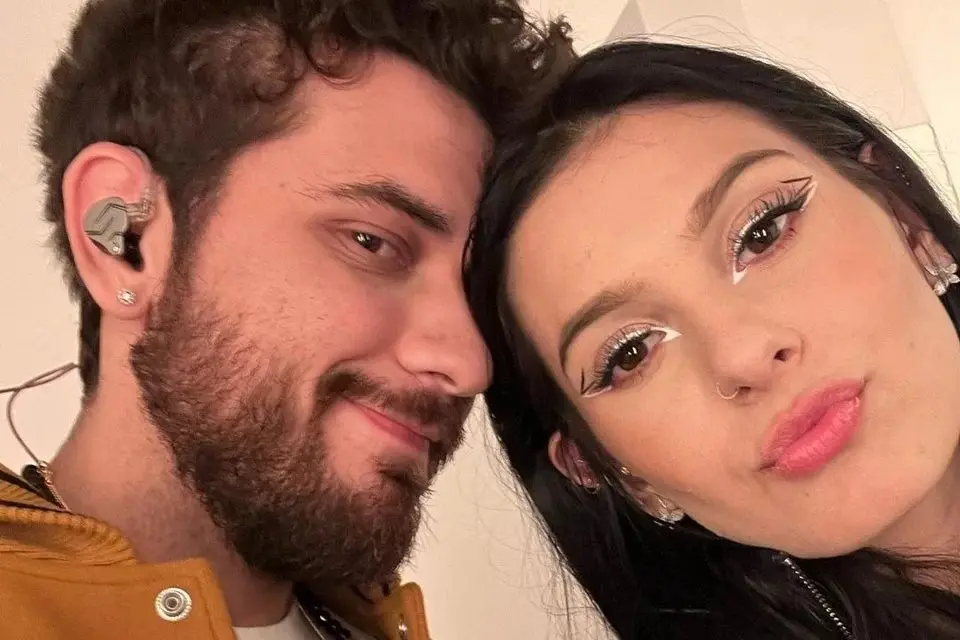 Selfie de Gustavo Mioto e Ana Castela