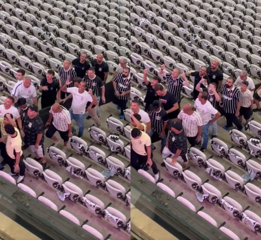 Imagem com atos xenofóbicos da torcida do Corinthians