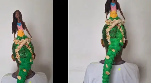 menina de costas mostrando penteado do cabelo