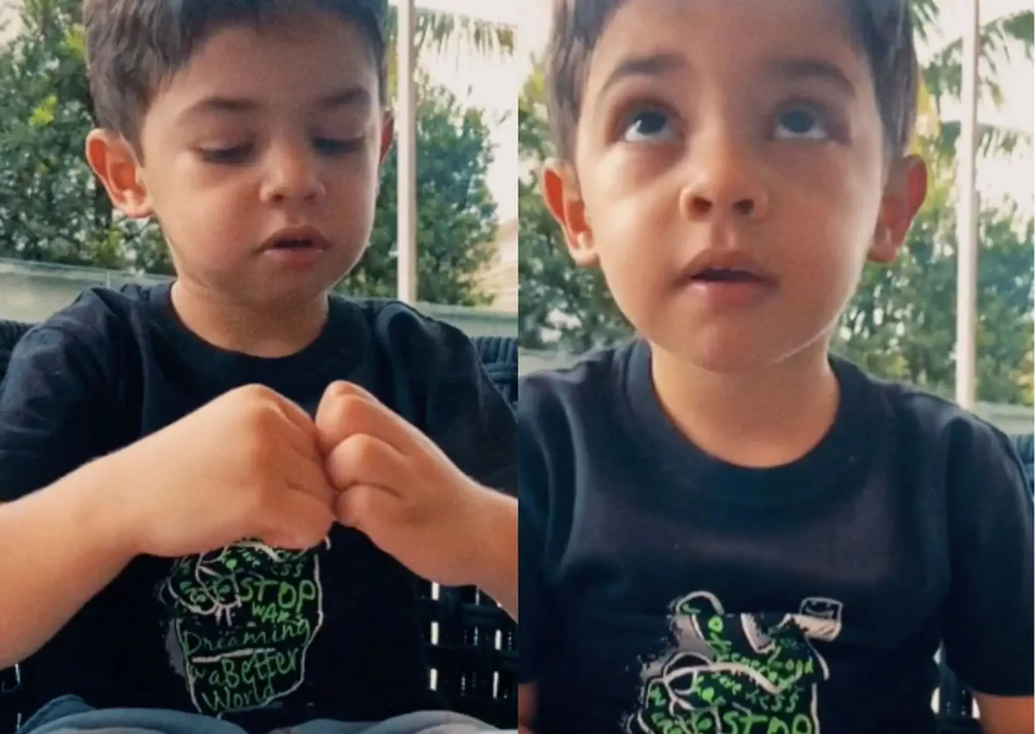 Léo aparece desejando parabéns ao pai, Murilo Huff