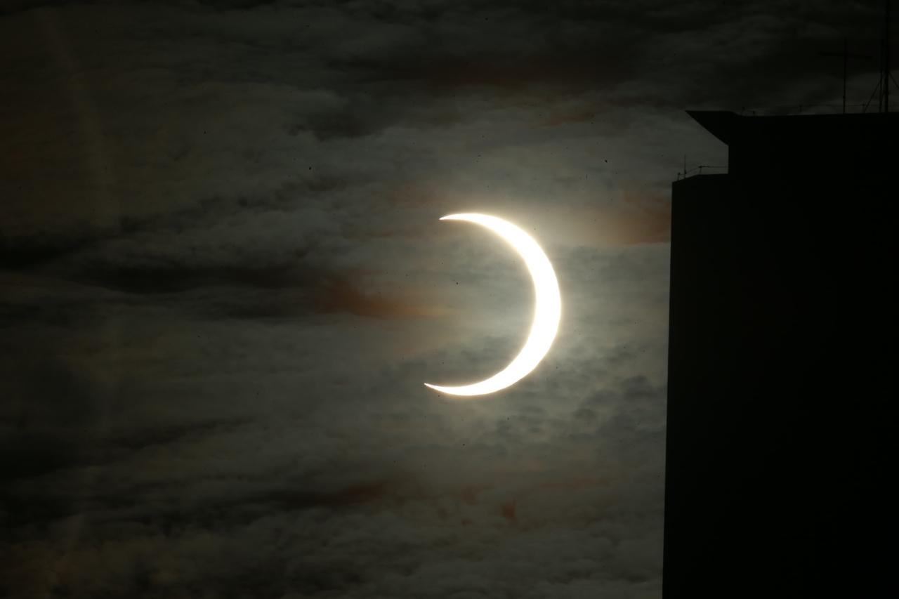 Foto do eclipse em Fortaleza