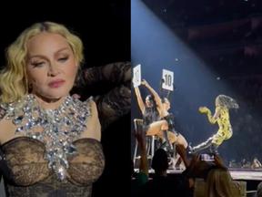 Montagem entre Madonna e filhas em Turnê